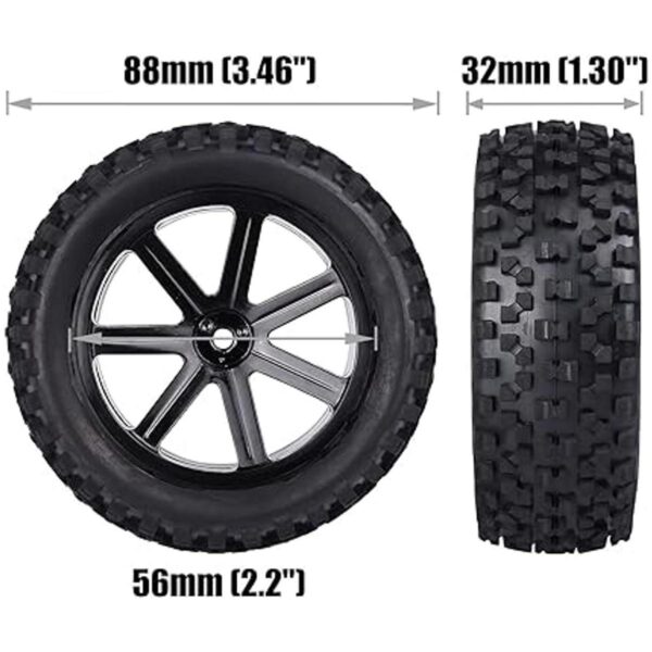 Aimrock Ruedas y neumáticos de buggy RC prepegados de 110_2