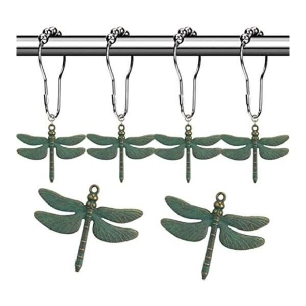 Aimoye Ganchos para cortina de ducha diseño de libélula_1