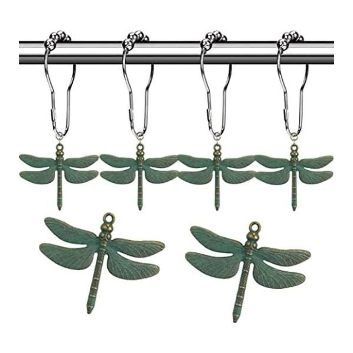 Aimoye Ganchos para cortina de ducha diseño de libélula