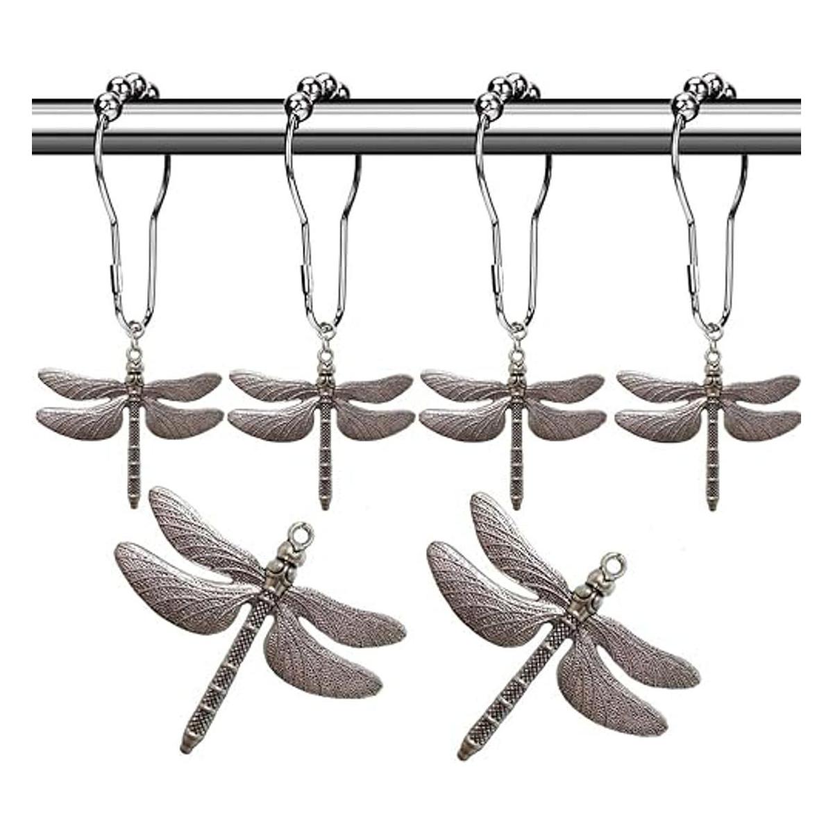 Aimoye Dragonfly Ganchos para cortina de ducha de baño