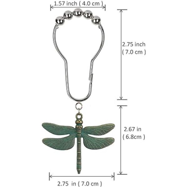 Aimoye Ganchos para cortina de ducha diseño de libélula_3