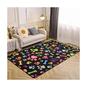 Aimuan Alfombra de área suave colorida con diseño de patas_1