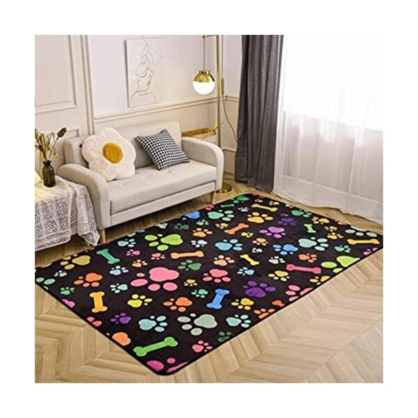 Aimuan Alfombra de área suave colorida con diseño de patas_1