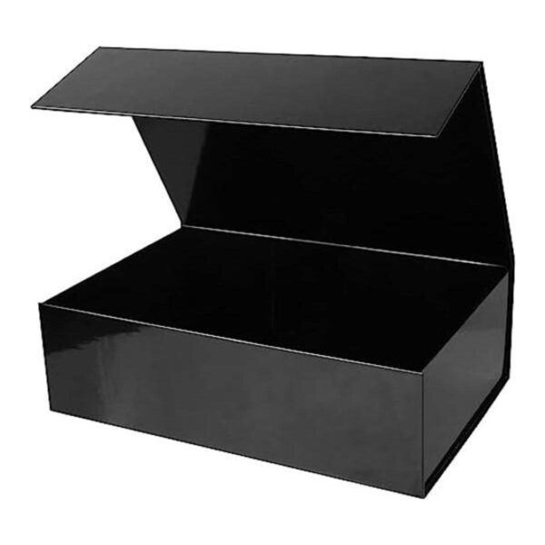 Aimyoo Caja de regalo grande plegable negra con tapas de_1