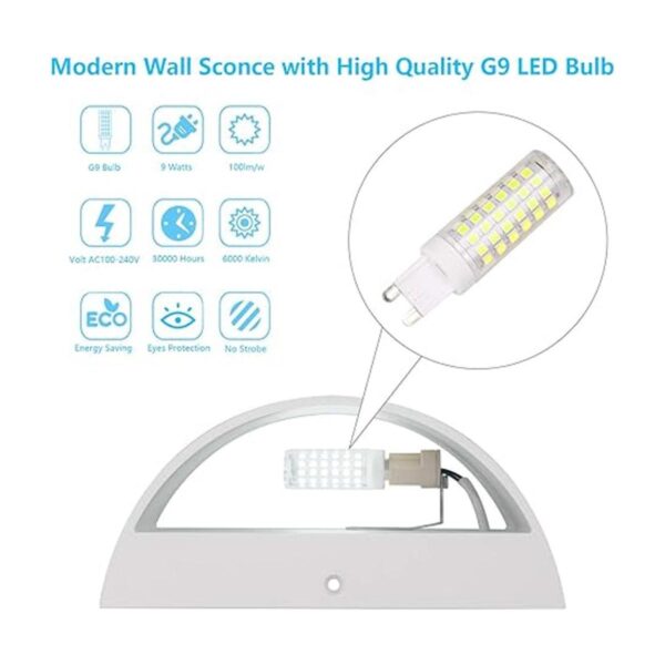 Aipsun Juego de 2 luces LED modernas de aluminio para_3
