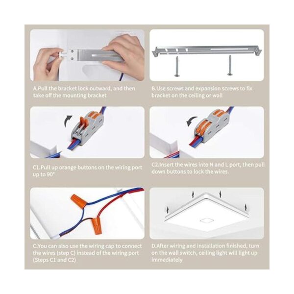Airand Lámpara de techo LED empotrada de 24 W y 12.6_5