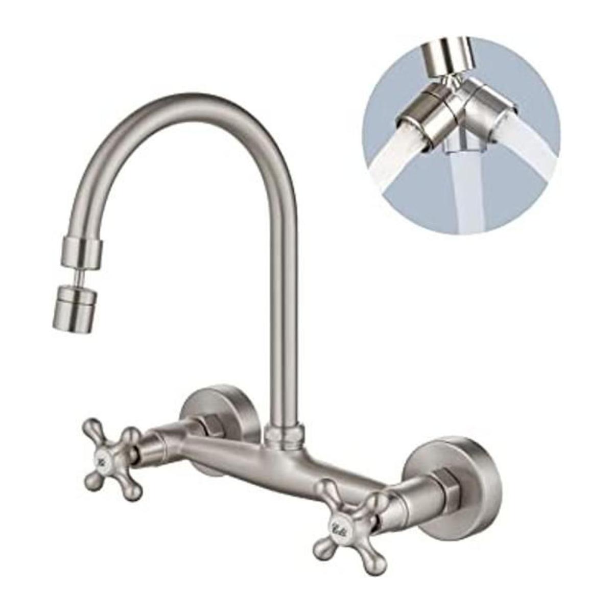 Airuida Grifo de cocina de níquel cepillado para montaje