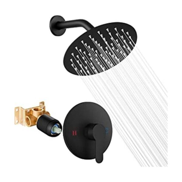 Airuida Juego de grifo de ducha negro mate kit de ajuste