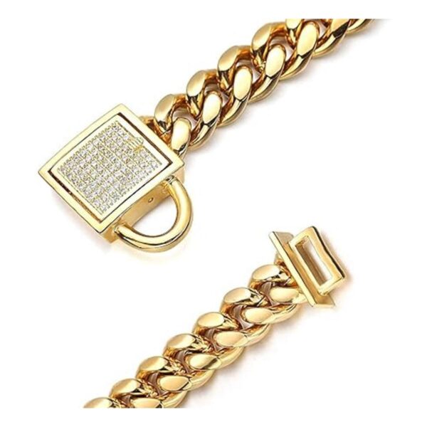 Aiyidi Collar de cadena de perro dorado de 0.394 in de_2
