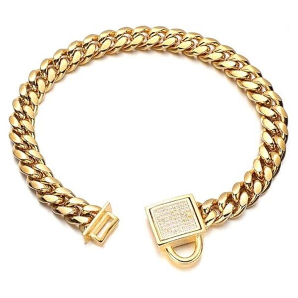 Aiyidi Collar de cadena de perro dorado de 0.394 in de_1