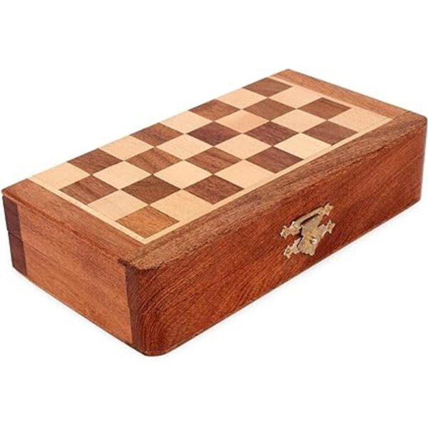 Ajuny Juego de ajedrez magnético de madera con piezas de_5