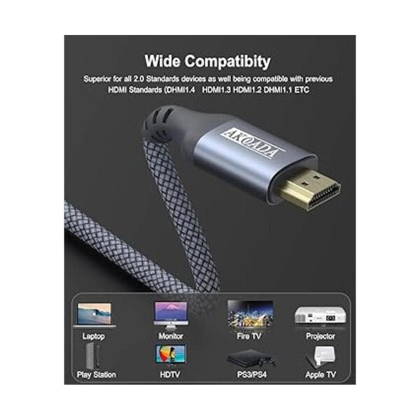 Akoada Cable HDMI 4K de 25 pies cable Hdmi 2.0 de alta_4