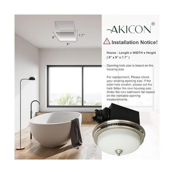 Akicon Ventilador de baño redondo ultra silencioso de 110_5