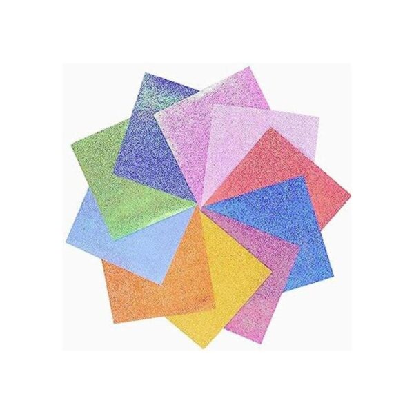 Akusety papel de origami con purpurina 100 hojas de papel