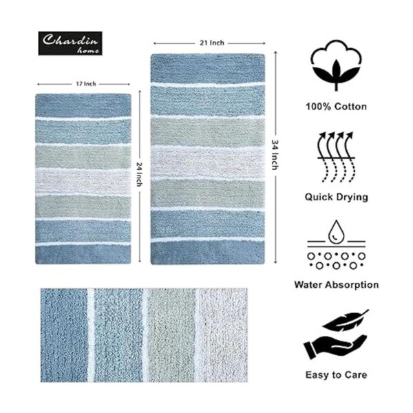 Alfombra de baño Chardin Home 100 algodón 2 piezas 21_3