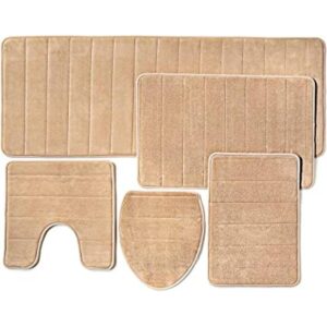 Alfombra de baño juego de 5 piezas de espuma de memoria_1