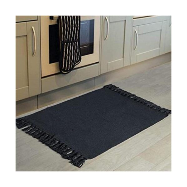 Alfombra de cocina negra 2 x 3 pulgadas de algodón