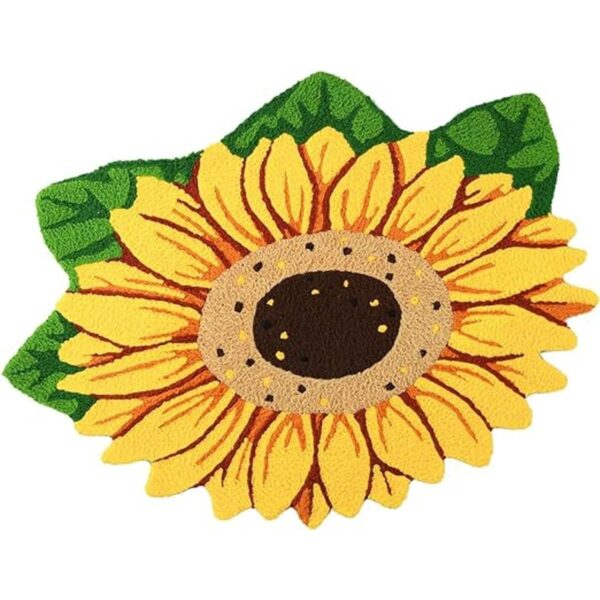Alfombra de girasol y alfombrilla para puerta para