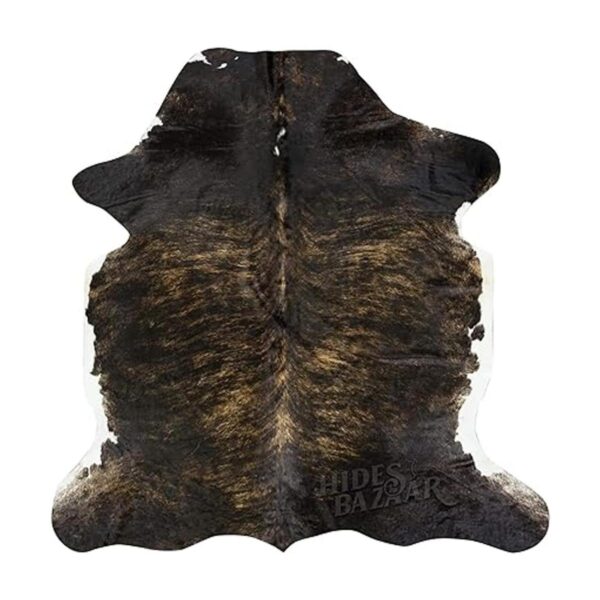 Alfombra de piel de vacuno marrón oscuro piel natural de_2