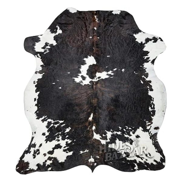 Alfombra de piel de vacuno de color marrón oscuro marrón_2