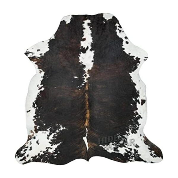 Alfombra de piel de vacuno marrón oscuro piel natural de_1