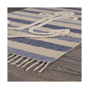 Alfombra decorativa náutica con ancla copetuda y rayas_3