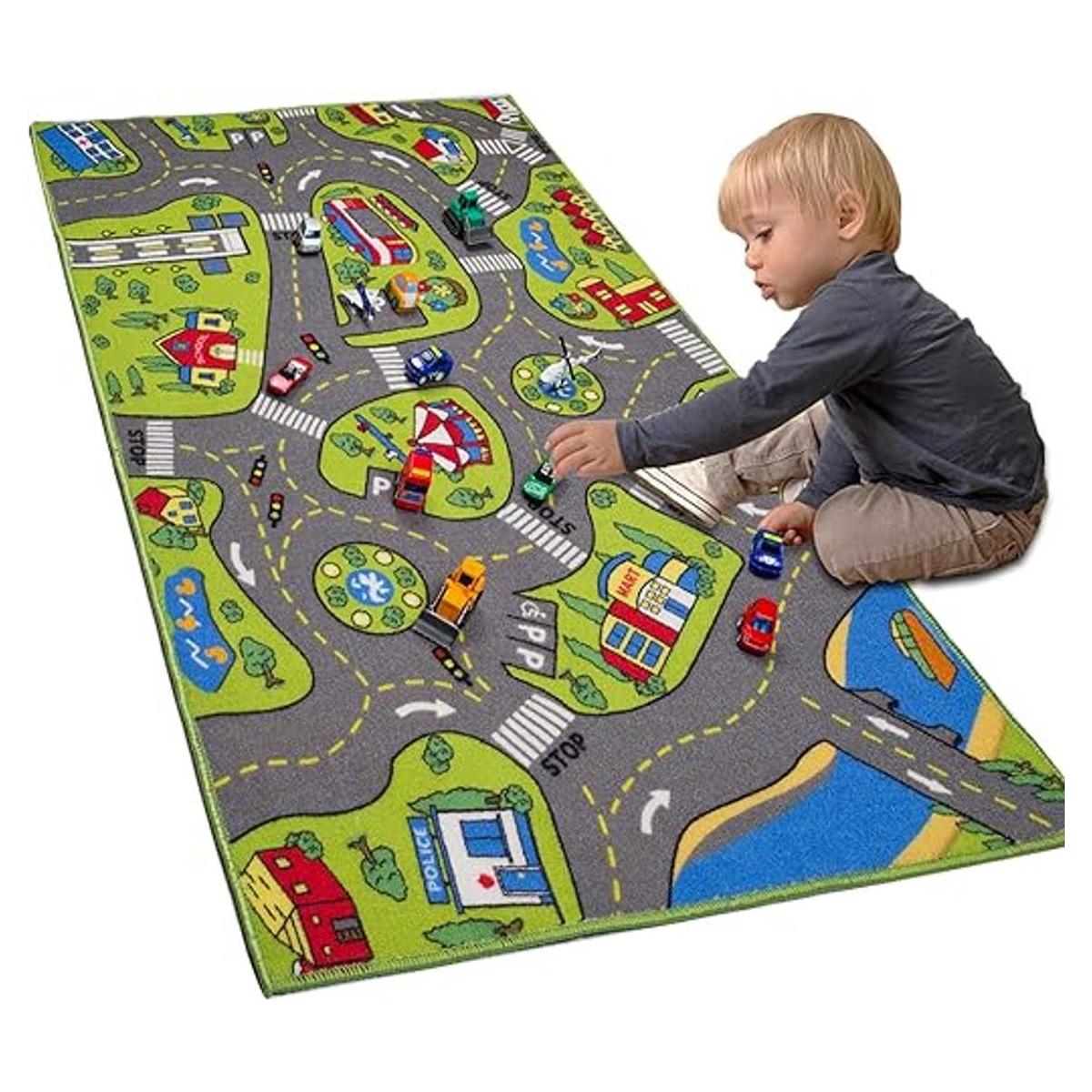 Alfombra grande para niños 32 x 52 pulgadas con respaldo