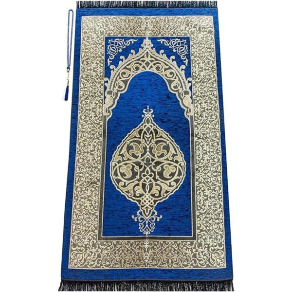 Alfombra musulmana de oración con cuentas de oración_1