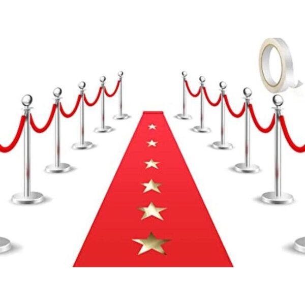 Alfombra roja con cinta adhesiva para alfombra decoración