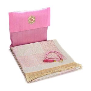 Alfombra y cuentas de oración musulmana con elegante bolsa_1