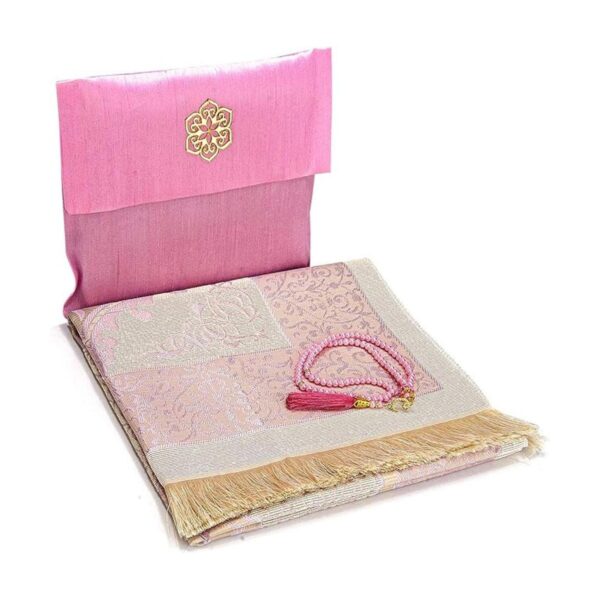 Alfombra y cuentas de oración musulmana con elegante bolsa_1