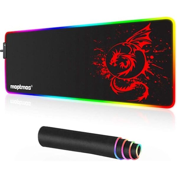 Alfombrilla de mouse RGB para juegos con diseño de dragón_1