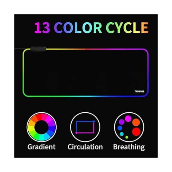 Alfombrilla de mouse RGB para juegos con concentrador USB_2