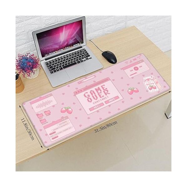 Alfombrilla de mouse rosa para juegos de leche de fresa_3