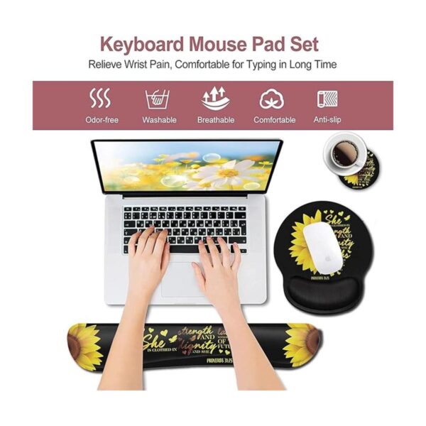 Alfombrilla para mouse con teclado y reposamuñecas juego_3
