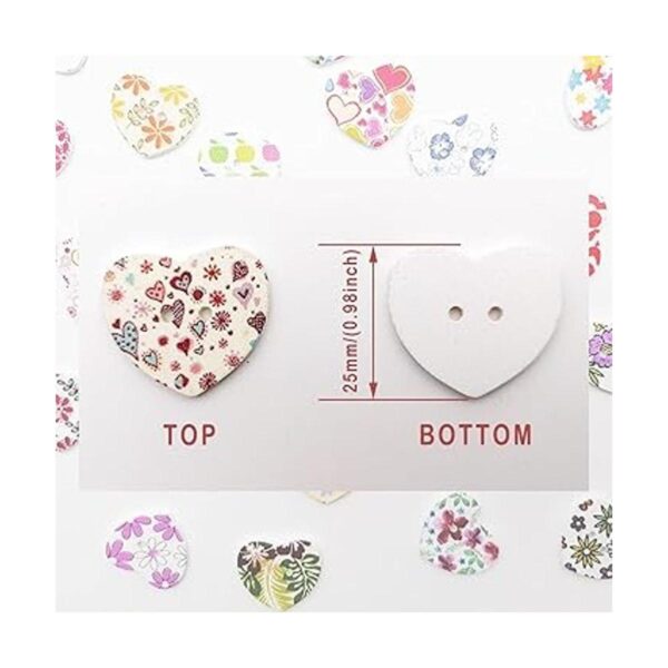 Alfykym 100 botones de corazón a granel para manualidades_4
