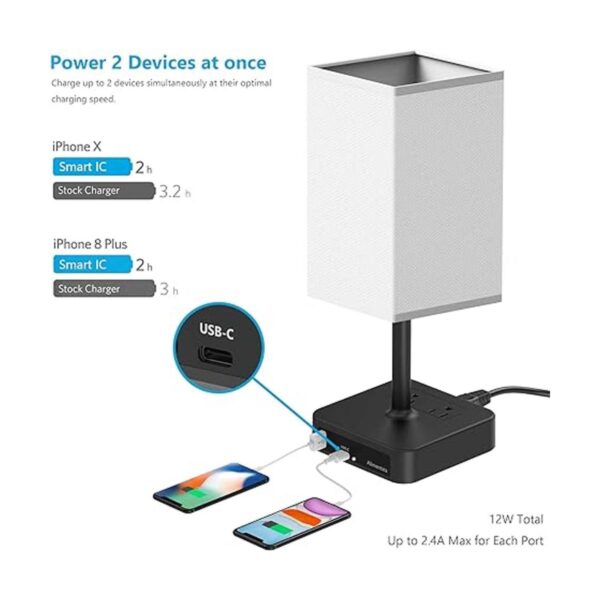 Alimentata Lámpara de mesa de noche con control táctil con_3