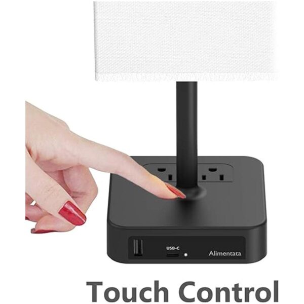 Alimentata Lámpara de mesa de noche con control táctil con_2