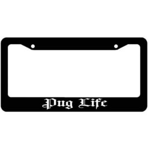 AllCustom4U Pug Life Dog Pet Rescue Divertido Auto Negro_1