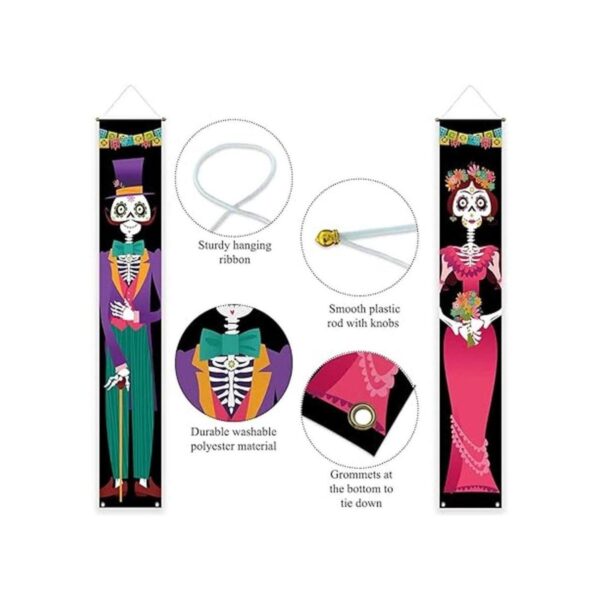 Allenjoy Cartel de puerta para el día de los muertos para_3