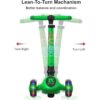 Allek Patinete plegable F02 3 ruedas LED intermitente y 4_6