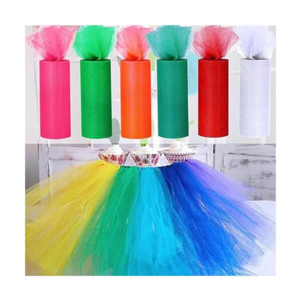 Allazone Rollo de cinta de tela de tul de 6 colores