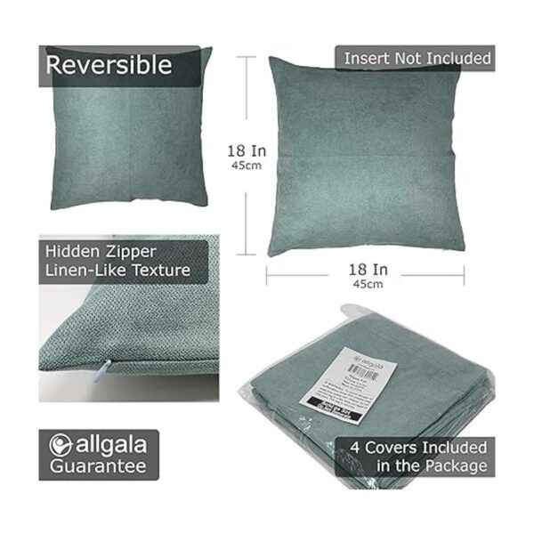 Allgala Paquete de 4 fundas de almohada decorativas de 18_2