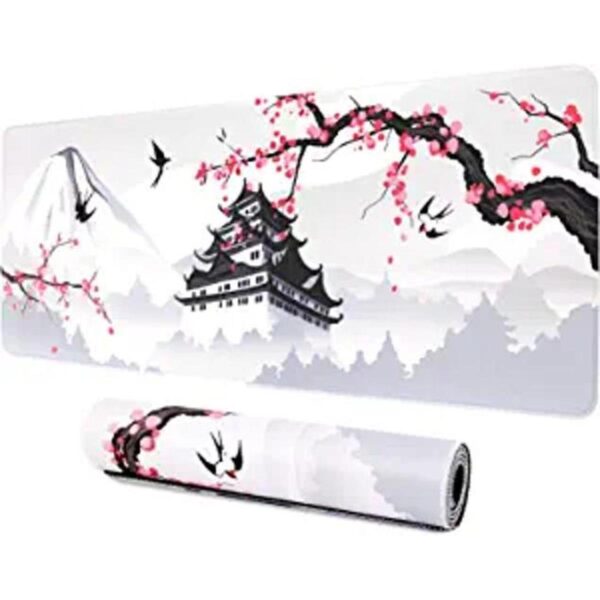 Almohadilla de juego japonesa de flor de cerezo blanco_1