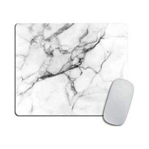 Almohadilla para mouse con estampado de mármol blanco_1
