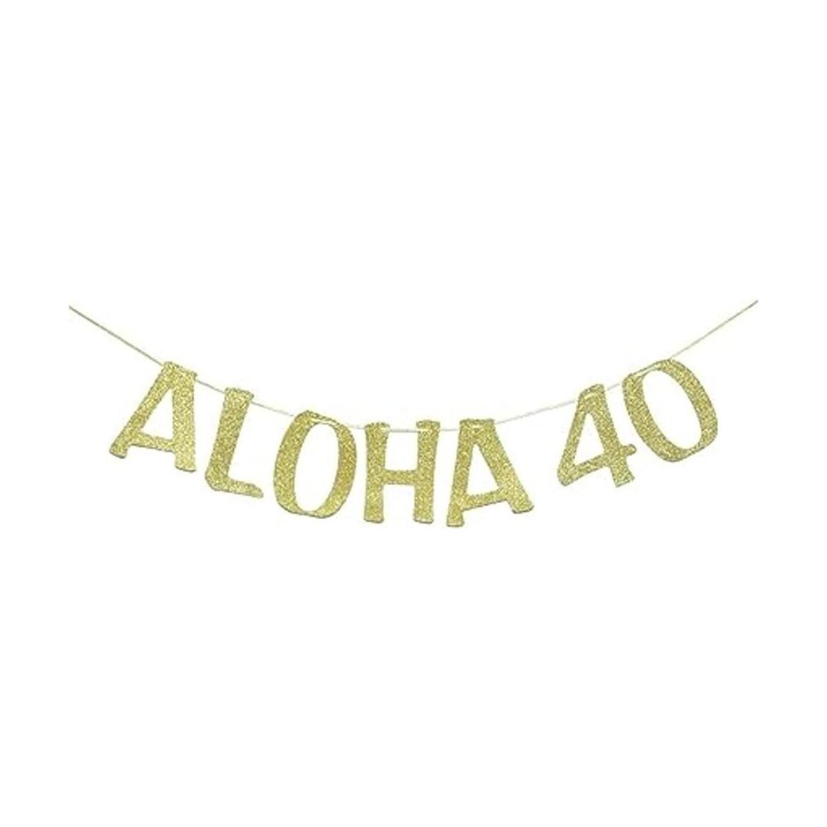 Aloha Guirnalda de 40 carteles para decoración de fiesta
