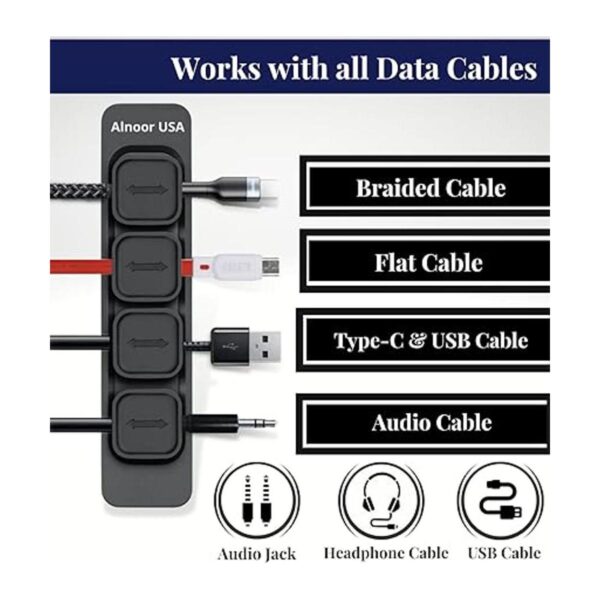 Alnoor USA Organizador de cables magnéticos clips de_5
