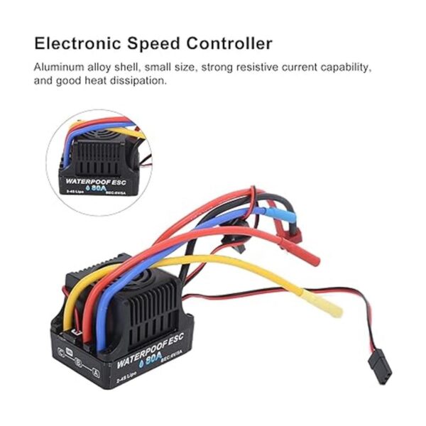 Alomejor RC Car 80A ESC impermeable buena disipación de