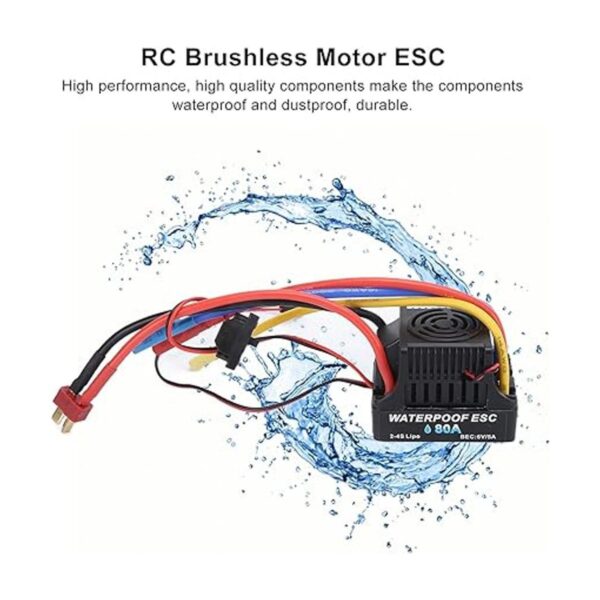 Alomejor RC Car 80A ESC impermeable buena disipación de