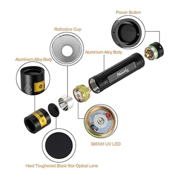 Alonefire SV003 Linterna UV portátil recargable de 10 W_4